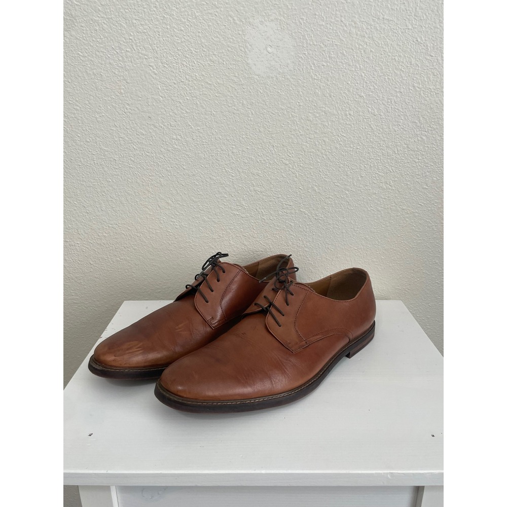 Aldo Leather Derby Shoes Mens 13 Brown Good Lace Up Formal Business Dress Shoes